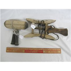 Lot of 2 pieces of antique fishing gear handmade