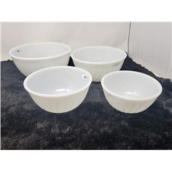 Set of 4 white Fire King bowls