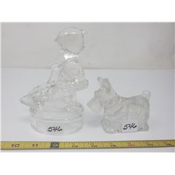 Candy Containers, Scottie Dog & Girl with Geese