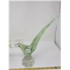 Image 3 : 2 Murano green birds, Genuine Venetian glass made in Italy