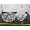 Image 1 : Crystal bowl & footed covered crystal dish