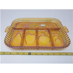 carnival glass divided dish
