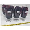 Image 4 : 7  sets of ruby glass glasses 3 sizes