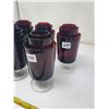Image 5 : 7  sets of ruby glass glasses 3 sizes