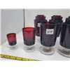 Image 8 : 7  sets of ruby glass glasses 3 sizes
