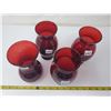 Image 4 : 4 ruby glass vases
