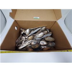 Box misc. cutlery silver plate