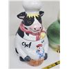Image 3 : 2 cookie jars, cow & chicken (chicken has been repaired)
