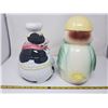 Image 4 : 2 cookie jars, cow & chicken (chicken has been repaired)