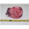 Image 1 : Cranberry color cat candle holder