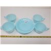 Image 2 : 4 cups & saucers Pyrex (Robin's egg blue)