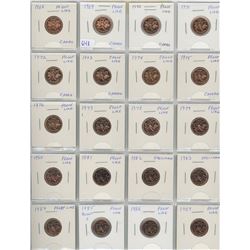 Complete Set Of 20 Canadian Small Cents 1968-1987. All Are Proof Like (6 With Cameo) And Specimen- A