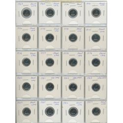 Complete Set Of 20 Canadian 10 Cents 1968-1987- All Are Proof Like And Specimen- A Nice Set