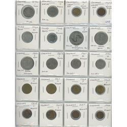 Lot Of 20 Different German Coins Including German Empire 1872G 1 Silver Mark, Weimar Republic, Third