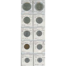 Lot Of 10 East German DDR Coins Including 20 Mark (Schiller) 10 Mark (25th Anniversary) 5 Mark (Meis
