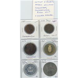 Lot Of 6 Royalty Medals Including Coronation, 1927 Confederation, 1939 Royal Visit And Silver Jubile