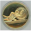 Image 2 : Fallen Warrior. From the Ancient Greece medals series. A beautiful gold-plated bronze medal measurin