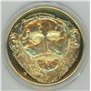 Image 2 : Mask of Agamemnon. From the Ancient Greece medals series. A beautiful gold-plated bronze medal measu
