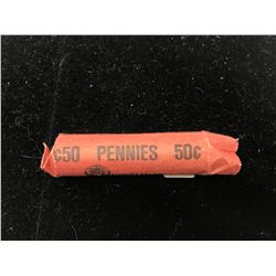Roll of 50 U.S. Lincoln Wheat cents 1910-1919.