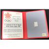 Image 2 : Calgary 1988 Olympic Games Official Commemorative Silver Ingot. 1 gram .999 pure silver ingot housed