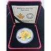 Image 2 : 2014 Colourized Maple Leaves $20. A beautiful colourized sugar maple leaf coin by artist Celia Godki