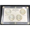 Image 1 : Set of 4 1965 Canadian Silver Dollar Types: Type 1: Small Beads, Pointed 5; Type 2: Small Beads, Blu