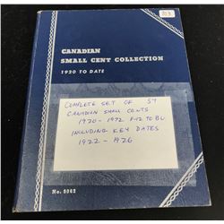Complete set of 57 Canadian Small Cents: 1920 – 1972. Includes Key Dates 1922, 1923, 1924, 1925 & 19