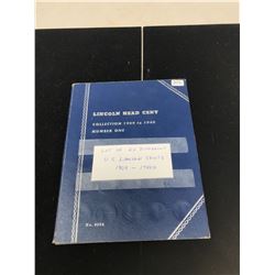 Set of 62 different U.S. Lincoln Cents 1909 – 1940S. Housed in a blue Whitman folder.