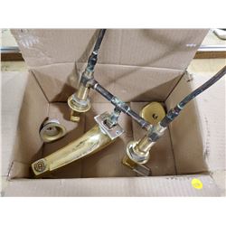 brass coloured tap, drain & cover