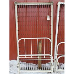 metal bed frame, headboard, footboard (single)