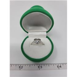 Heart shaped promise ring with box