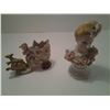 Image 1 : Porcelain figurines, chariot and lady with roses bust