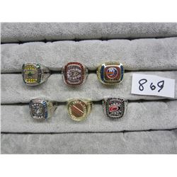 Lot of 6 Molson Stanley Cup Rings