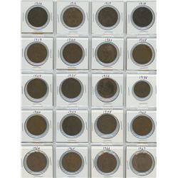 20 Great Britain One Penny Coins