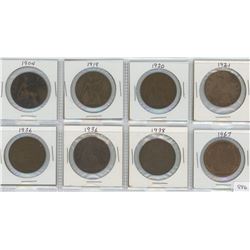 8 Great Britain One Penny Cloins