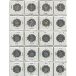20 Canadian Nickel Fifty Cent Coins