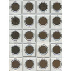 20 Great Britain One Penny Coins