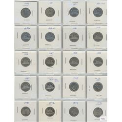 1 Sheet od 20 canadian Nickels - Various dates
