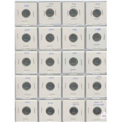 1 Sheet od 20 canadian Dimes - Various dates