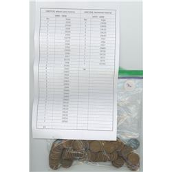 74 United States Pennies - 44 Lincoln Wheat Ear Reverse