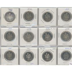 12 Canadian Nickel Fifty Cent Coins