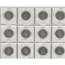 12 Canadian Nickel Fifty Cent Coins