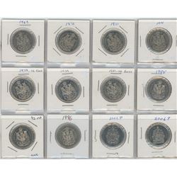 12 Canadian Nickel Fifty Cent Coins