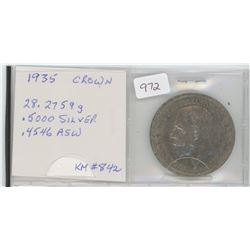 1935 Great Britain Crown - 500 Silver, 4546 ASW-KM #842