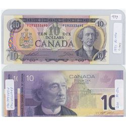 1971 ans Two 2001 Canadian Ten Dollar Bills - CUNC