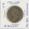 Image 1 : 1791-1793 Roi Francois - 12 Deniers