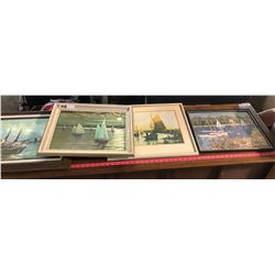 4 pictures with frames of sailing
