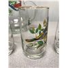 Image 4 : 1960's Pitcher + 6 Glasses Bird Variety Matching Set