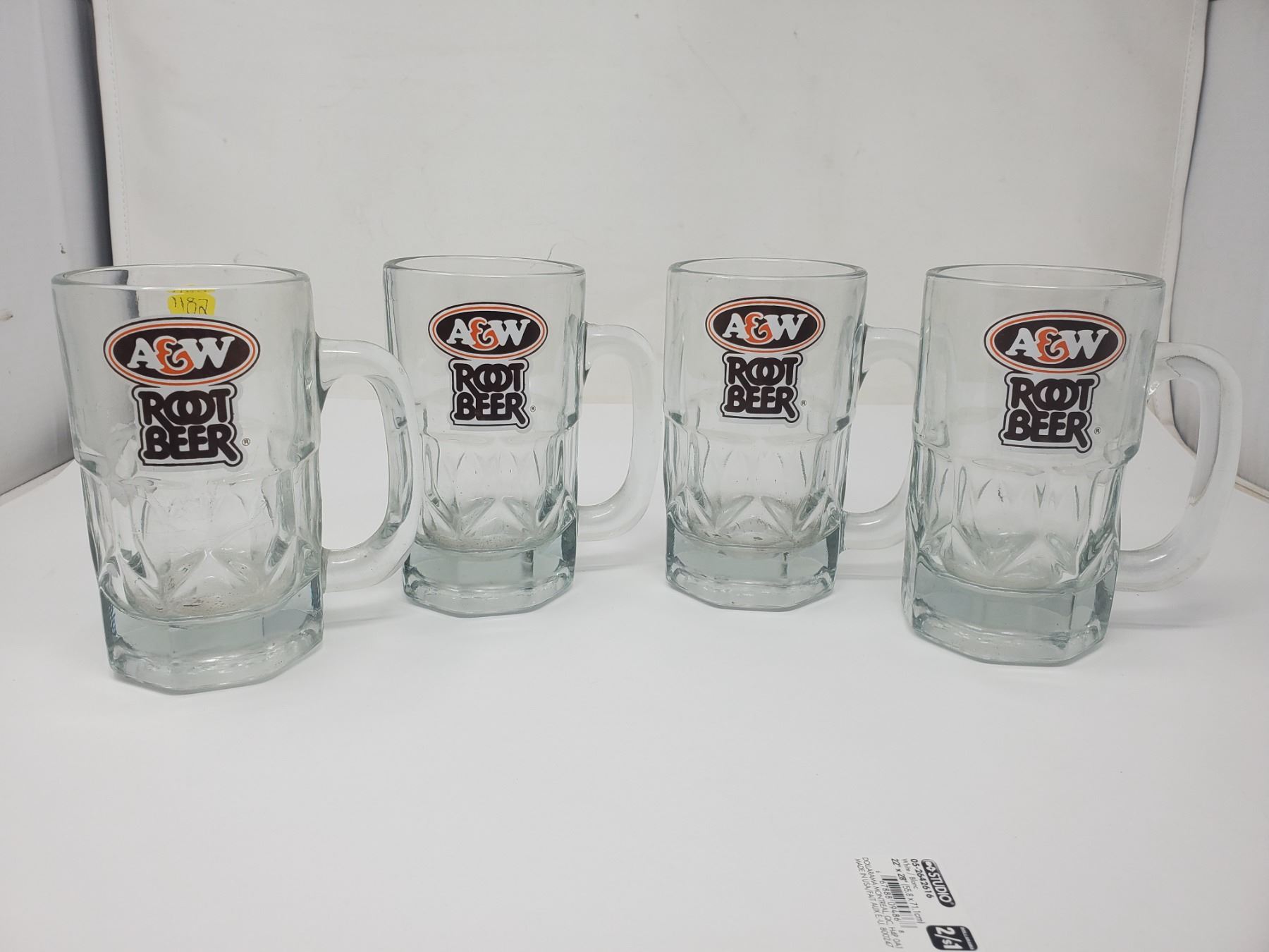 4 large A&W mugs