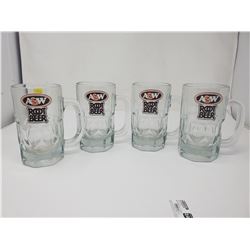 4 large A&W mugs